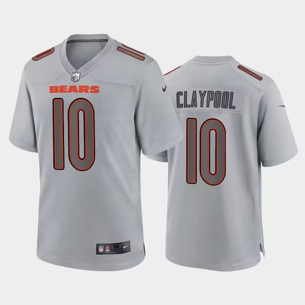 Men's Chicago Bears #10 Chase Claypool Grey Atmosphere Fashion Stitched Game Jersey